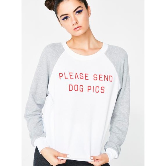 Wildfox Tops - Wildfox Please Send Dog Pics Graphic Sweatshirt
